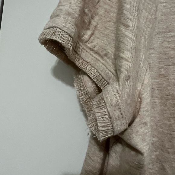 Chico's Tan Cream Asymmetrical Relaxed Tee - Picture 3 of 4